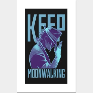 Keep Moonwalking - Blue - MJ Posters and Art